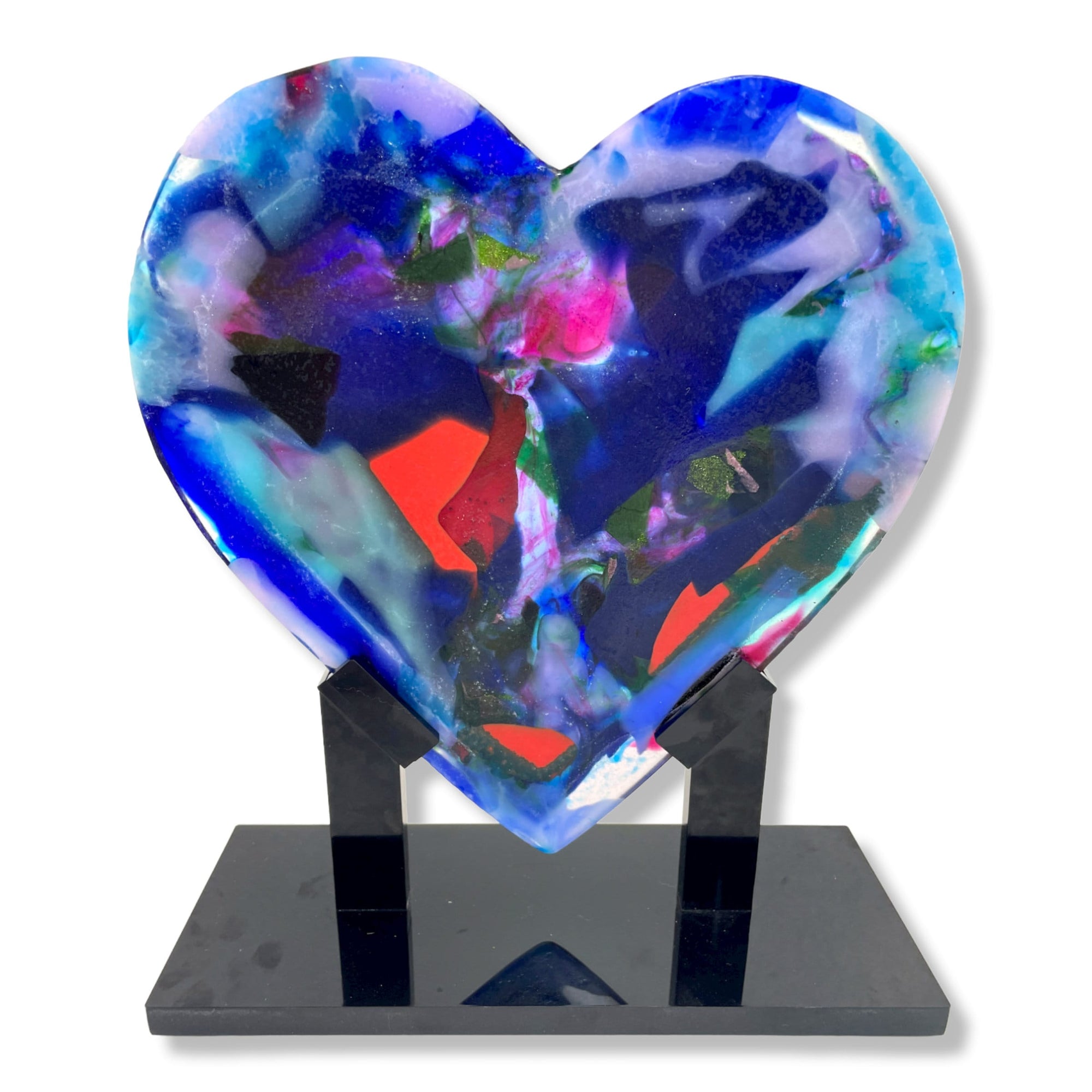 Midnight Flowers Heart Sculpture