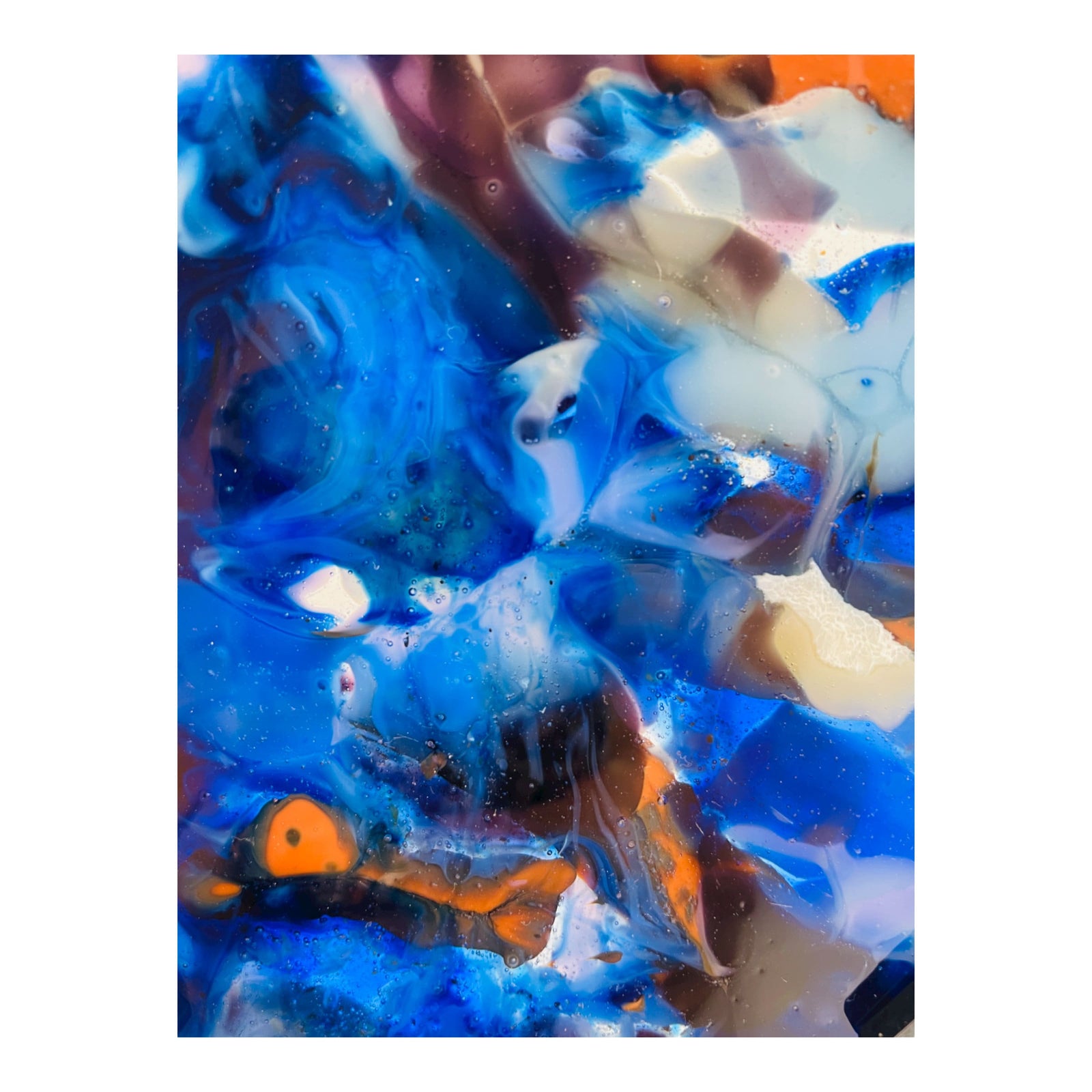 Navy Orange Sparkeling Heart Sculpture