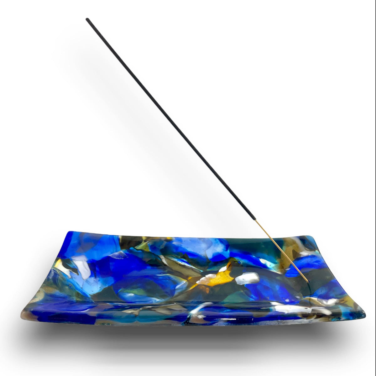 Blue Carmel Incense Burner - front view