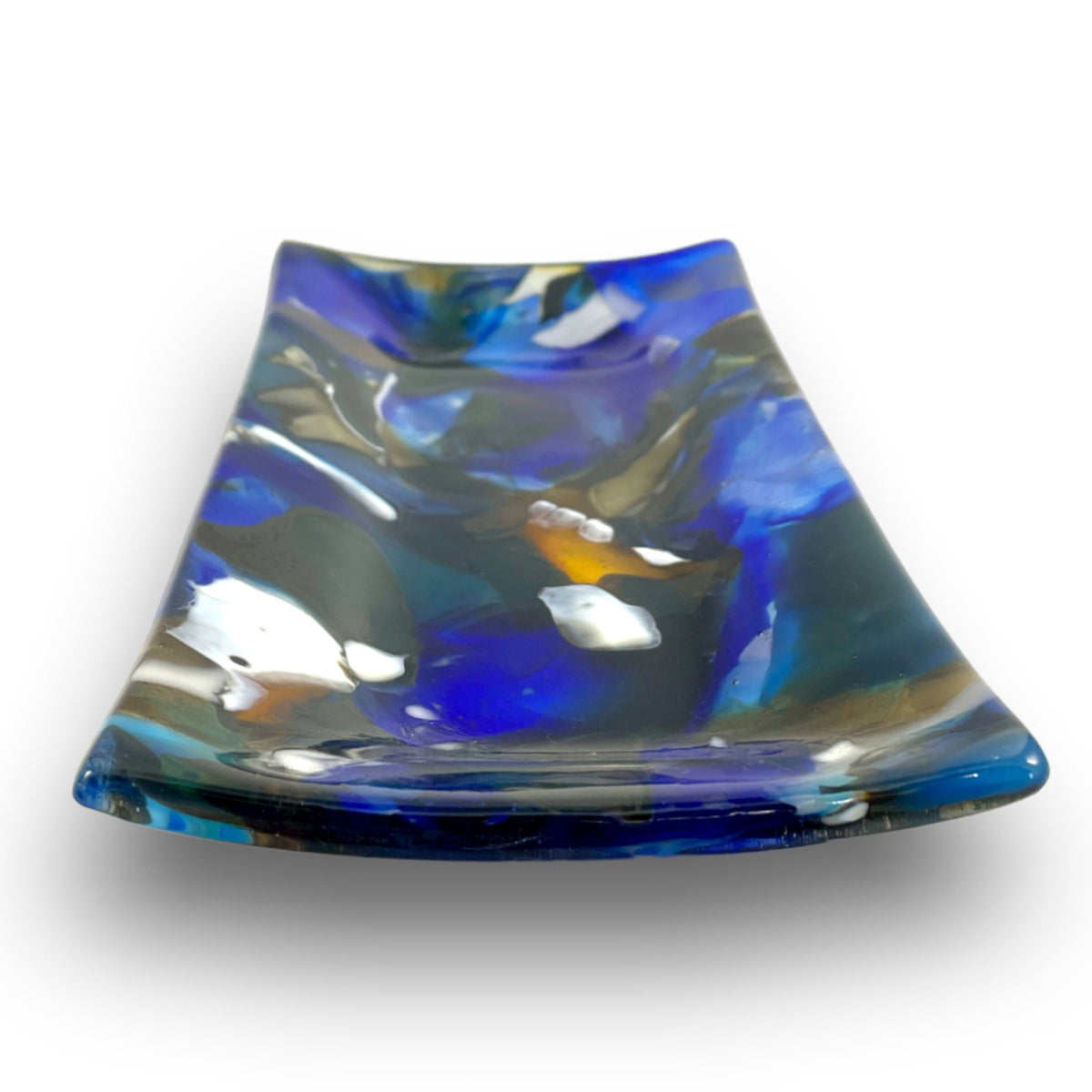 Blue Carmel Incense Burner - side view