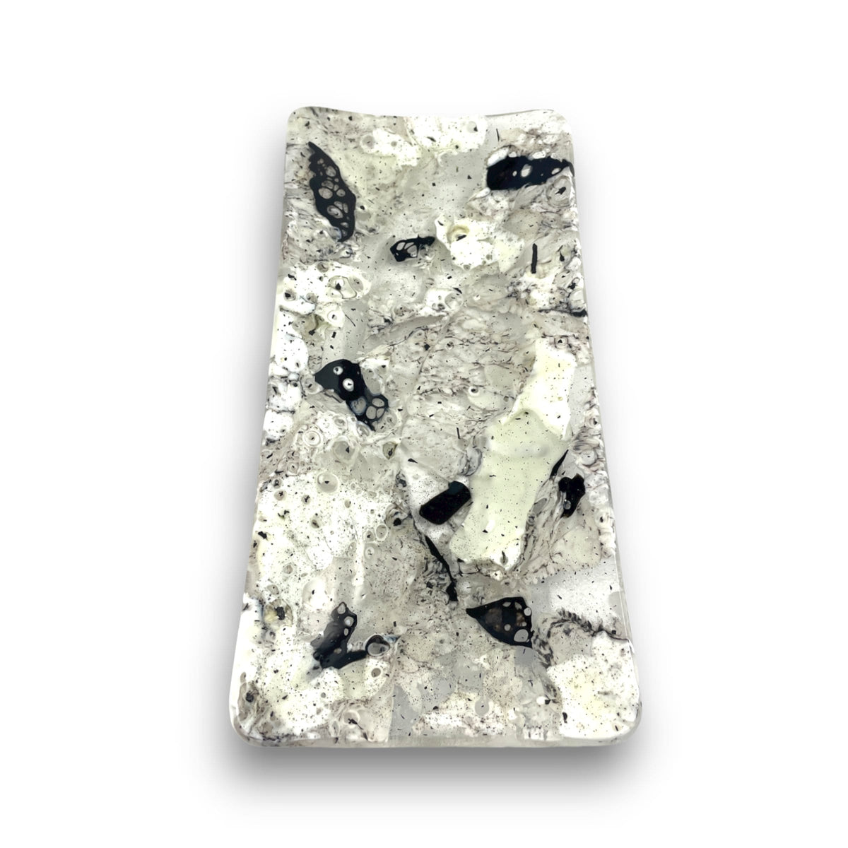 White Granite Incense Burner - front view