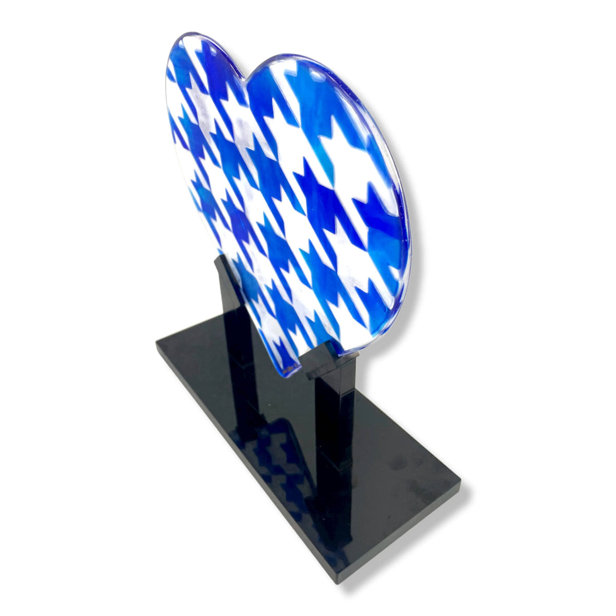 Houndstooth Heart Sculpture - Side View