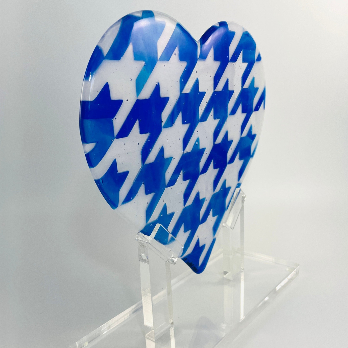 Houndstooth Heart Sculpture -Side View