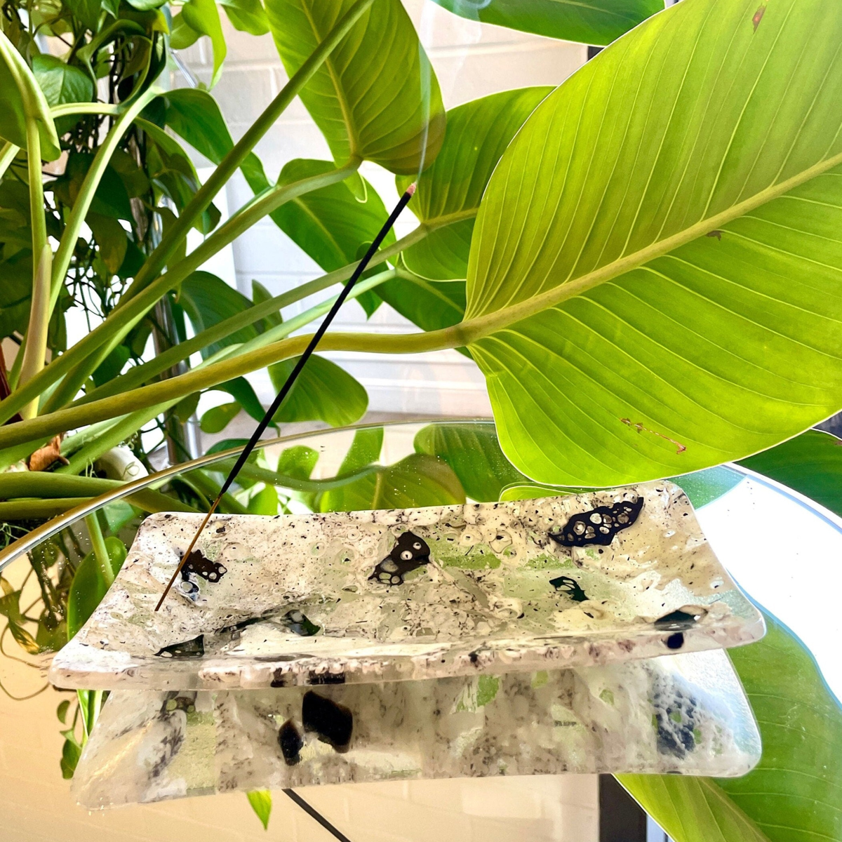 White Granite Incense Burner -decorative view