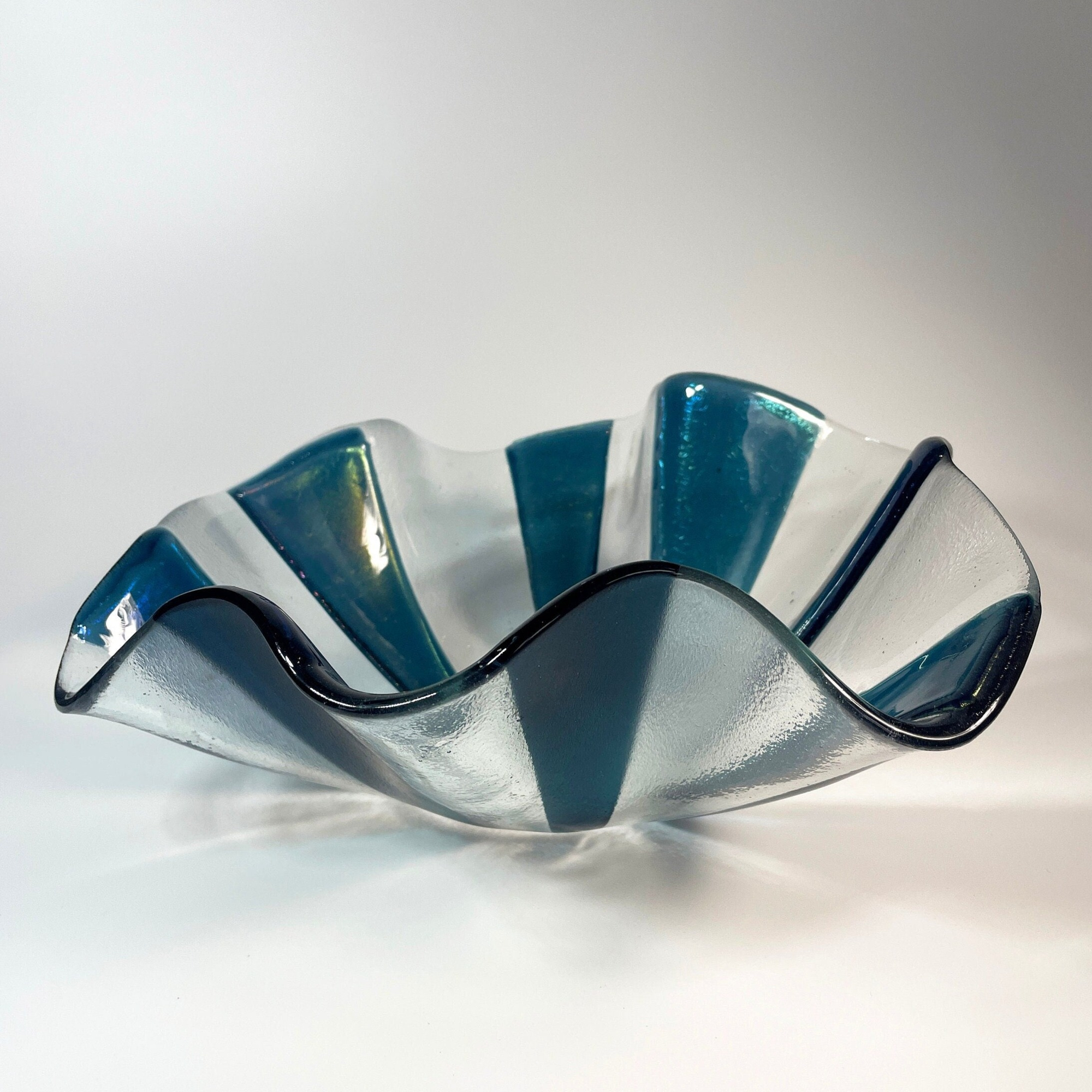Iridescent Fluted Glass Bowl