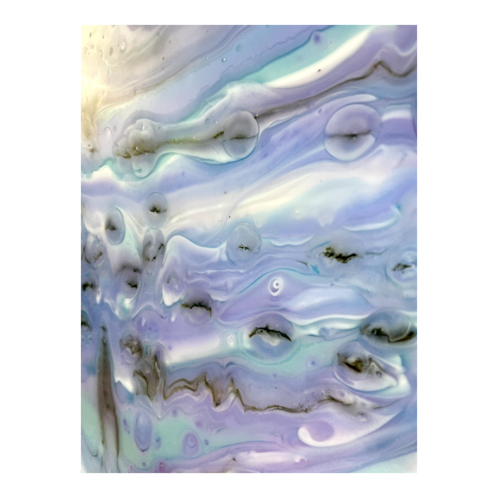 Pastel Comet Glass Heart Sculpture