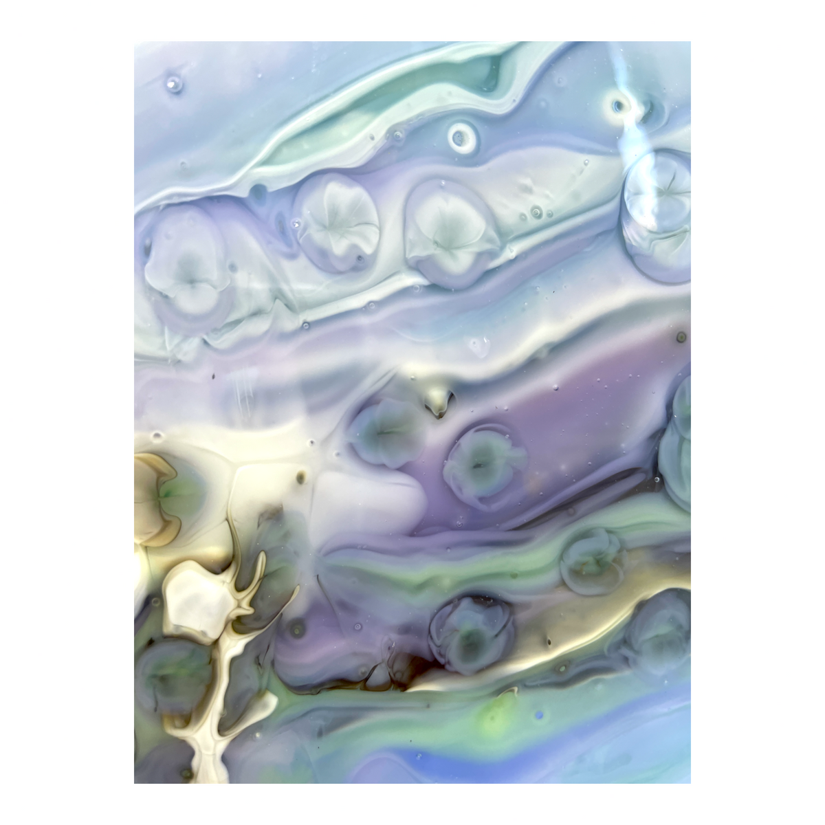 Aurora Borealis Glass Heart Sculpture - Art View 