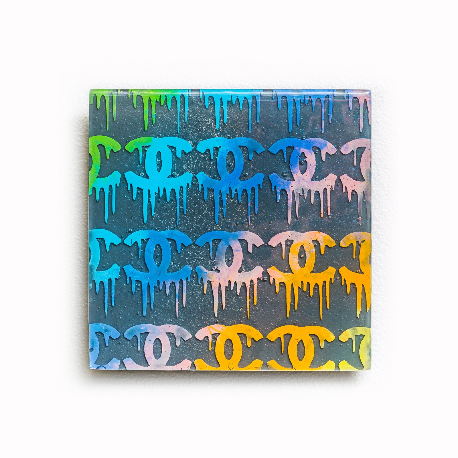 Chanel And More Dripping Logo With - Canvas Wall Art