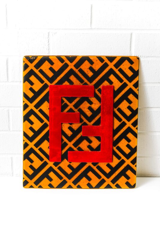 Large Fendi - OMGlass Art by Nataly Biskay